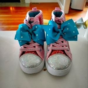 JoJo Siwa Girls Glitter Fashion High Top Sneakers Shoes size 12